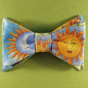 Handmade Pre-Tied Bow Tie SUN MOON - All Sizes